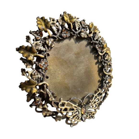 Jay Strongwater Round Butterfly Frame Swarovski Crystals - Picture 2 of 11